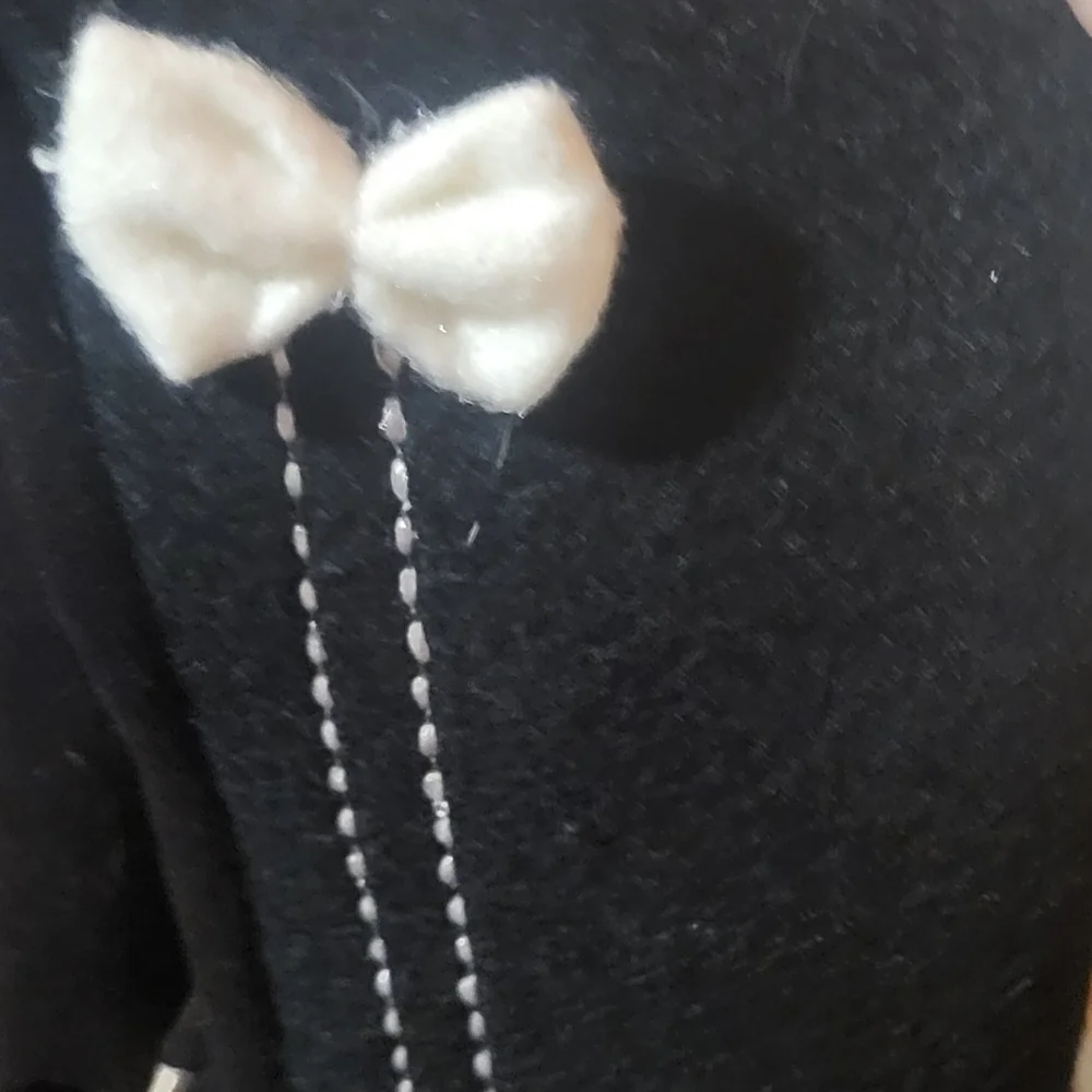 Occasionally Made Felt Bow Black Smart Touch Gloves New!